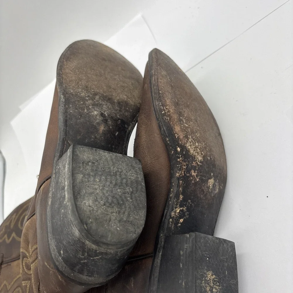 Justin Brown Embroidered Cowboy  Festival Boots Size 5.5 Mexican Men's 6.5/7